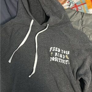 Gray Hoodie with Positive Message